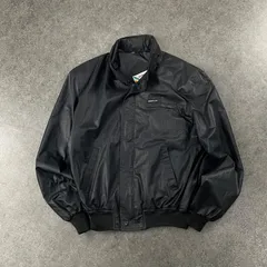 80s 90s Vintage Europe Craft Members Only Blouson Nylon Jacket Black ユーロヴィンテージ ブルゾン ナイロン ジャケット レザー調 ハイネック 比翼ジップ フード内蔵 ブラック