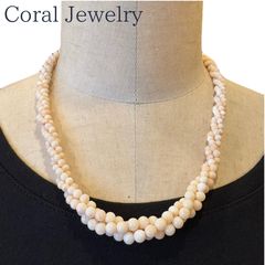 天然白珊瑚ネックレス SILVER金具使用 5〜9mm珠 約44cm 上品なホワイト