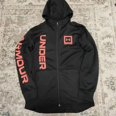 UNDER ARMOUR　アンダーアーマー　L　フルジップ　パーカー　ジップアップ　ブラック　BLACK　黒　スポーツウェア　フルジップパーカー　中古　古着