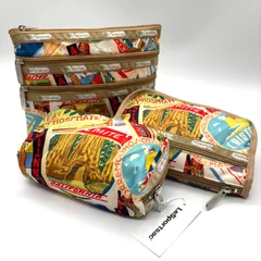 LeSportsac レスポートサック　人気　希少　ハワイアン　イラスト　ポーチ　大中小　3点セット カラフル 小物入れ