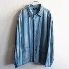 【美品】RRL【INDIGO HBT ARMY COVERALL】L インディゴ ヘリンボーン カバーオール ジャケット ダブルアールエル 25110133