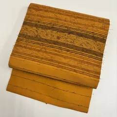 名古屋帯 髭紬 長尺 横断 素敵な加工 九寸 正絹 着物 MA-859