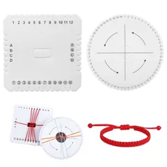 PAVIKE 組み紐 ディクス 2本セット 組み紐 キット 組紐キット 組紐ディスク 作りクラフト デザインボード DIY 編み込みネックレス ベルト 織り使いやすいツール アクセサリー 携帯ストラップ、ハンドストラップ 再利用可能 （15X15CM）