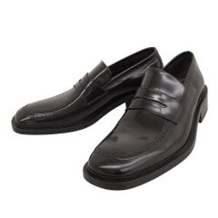 箱付超美品 グッチ GUCCI 90年代トムフォード期 ボックスカーフ スクエアトゥ ローファー 41 1/2 26‐26.5cm メンズ 黒 試着程度