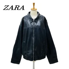 ZARA ザラ フェイクレザー ボンバージャケット XL BLK/黒