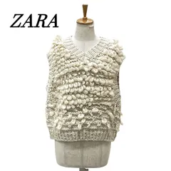ZARA ザラ 構造ニットベスト セーター L BEG/ベージュ