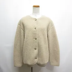 ユニクロ UNIQLO ボアフリース クルーネック カーディガン L ベージュ タグ付き