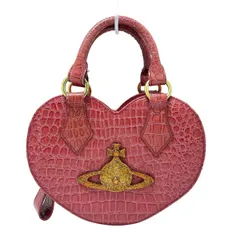 VivienneWestwood(ヴィヴィアンウエストウッド) ハンドバッグ - レッド 型押し加工/ハート レザー