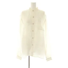 【中古】デニスコロン Denis Colomb リネンバンドカラーシャツ 長袖 ホワイト /ES ■OS ■SH レディース デニスコロン Denis Colomb リネンバンドカラーシャツ 長袖 ホワイト