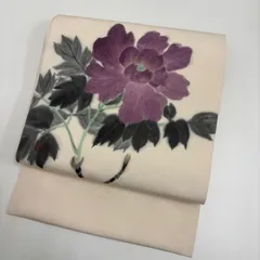 名古屋帯 塩瀬 作家物 上品な花柄 染め 九寸 正絹 着物 MA-896
