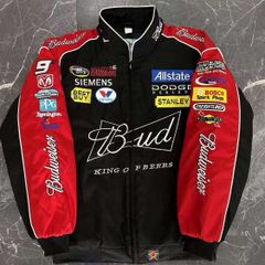 Budweiser  F1レーシングスーツジャケット  オートバイレトロワーキングジャケット 刺繍 中綿   ! !!男女兼用 M-XXL