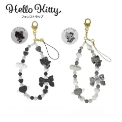 ハローキティ ブラックエンジェル キーホルダー 携帯 ストラップ ブラック/シルバー