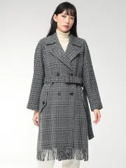 WEEKEND MAX MARA (ウィークエンド マックスマーラ) フリンジ チェック柄 ダブルコートのサムネイル