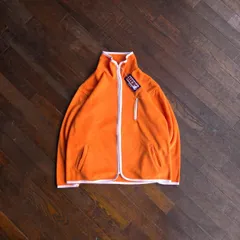 “HERO U.S.A.” Fleece Jacket / American Casual Outdoor Style Korea Made Orange White L