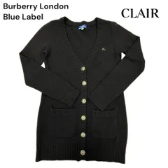 バーバリーブルーレーベル ウール ニット カーディガン Vネック 38 ブラック レディース BURBERRY BLUE LABEL