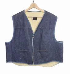 70s USA製 シアーズローバックス ボアデニムベスト　XXXL