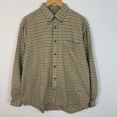 old UNIQLO ユニクロ ネルシャツ 総柄 チェック イエロー Lサイズ メンズ 古着 アメカジ