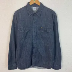 Lee リー デニムシャツ ワークシャツ ネイビー Lサイズ メンズ 古着 アメカジ