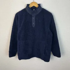 UNIQLO and White Mountaineering ユニクロ アンド ホワイトマウンテニアリング フリースプルオーバー ハーフスナップ ボア ネイビー Sサイズ メンズ 古着 ストリート