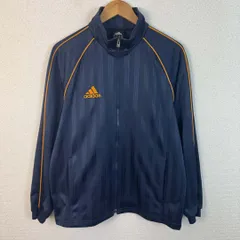 adidas アディダス トラックジャケット 刺繍ロゴ ネイビー Mサイズ メンズ 古着 スポーツMIX