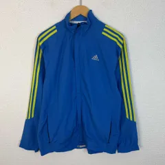 adidas アディダス ウインドブレーカー スリーストライプス ブルー Sサイズ メンズ 古着 スポーツMIX