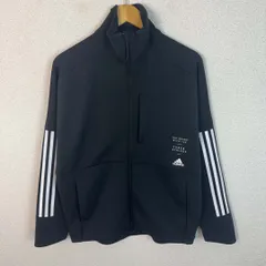 adidas アディダス トラックジャケット スリーストライプス ブラック Mサイズ メンズ 古着 スポーツMIX