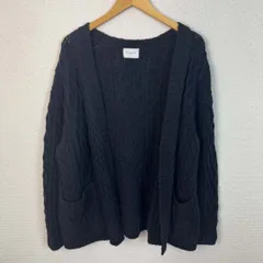 UNITED ARROWS ユナイテッドアローズ ニットカーディガン ケーブル編み ブラック レディース 古着 モード