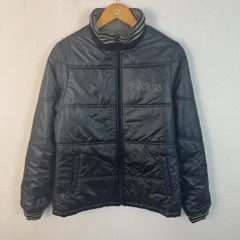 adidas アディダス ダウンジャケット リバーシブル 刺繍ロゴ ブラック メンズ 古着 スポーツMIX