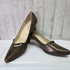 156　【美品】 COMME CA DU MODE コムサデモード パンプス 23cm カーキ ブラウン ヒールのサムネイル