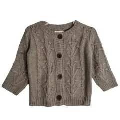 MAMARAKU キッズ ベージュ カーディガン 90 アクリル 100%