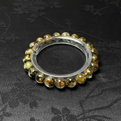 上品 EU製 ★太陽花タイチンルチル★黄金針水晶 金運 開運 ゴールド ブレスレット パワーストーン 8.7-9.2mm ZB9667