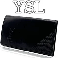 【箱あり】イヴ・サンローラン YSL キーケース レザー ブラック 型押しロゴ ヴィンテージ Y2K Yves Saint Laurent Leather Key Case Black Vintage