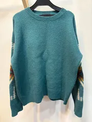 ◆PENDLETON ペンドルトン ニット セーター 幾何学模様 Lサイズ グリーン系 中古◆19245