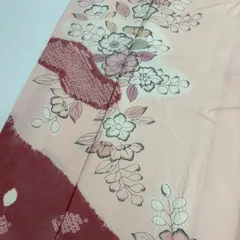 裄66.5 辻ヶ花 付け下げ 正絹 紋なし 絞り 素敵な染め 袷 着物 MK-855