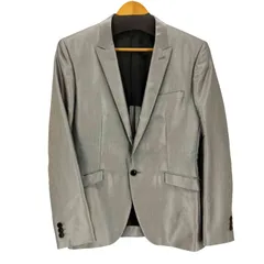 テットオム TETE HOMME メタリックシルバー ピークドラペル1Bテーラードジャケット メンズ  6のサムネイル