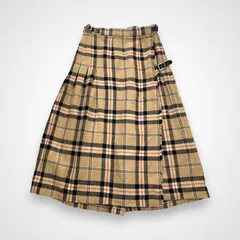 ENGLAND VINTAGE イギリスヴィンテージ / ヴィンテージ ノヴァチェック キルトラップスカート ラムウール 英国製 SIZE：10