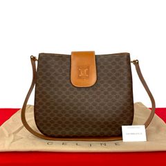 美品 CELINE セリーヌ ヴィンテージ ロゴ ターンロック 金具 カーフ