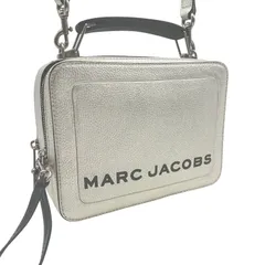 マークジェイコブス THE BOX 2way ハンドバッグ ショルダーバッグ シルバー レザー  レディース メンズ