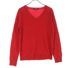 UNIQLO ユニクロ カシミヤブレンド 長袖 Vネック ニット S レッド レディース 古着