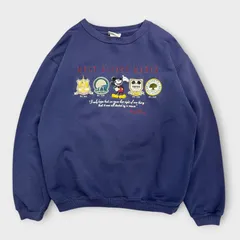Disney Vintage 90s ディズニースウェット Mickey Mouse ミッキーマウス Walt Disney World 古着 ヴィンテージ ネイビー 刺繍