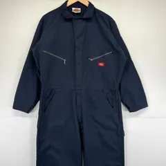 古着 ディッキーズ Dickies 長袖つなぎ オールインワン ワンポイントロゴ 作業着  44 RG  ネイビー メンズ