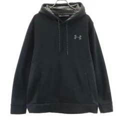 UNDER ARMOUR アンダーアーマー 長袖 パーカー M ブラック プルオーバー 裏起毛 メンズ 古着