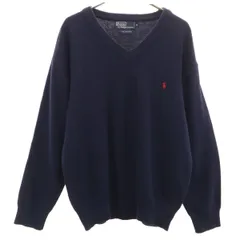 Polo by Ralph Lauren ポロバイラルフローレン 長袖 Vネック セーター M ネイビー ニット メンズ 古着