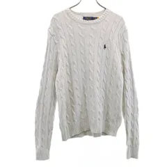 POLO RALPH LAUREN ポロラルフローレン 長袖 ケーブル セーター S グレー ニット メンズ 古着