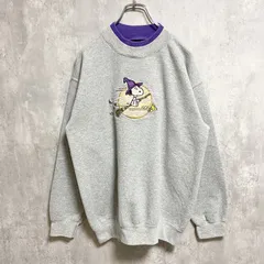 【3点以上まとめ買いで20%OFF】古着 used　90s～　PEANUTS　ピーナッツ　刺繍スウェット　トレーナー　スヌーピー　キャラクター　グレー　Mサイズ