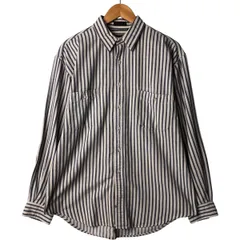 古着 80~90年代 エディーバウアー Eddie Bauer 黒タグ ストライプ柄 長袖 ライトネルシャツ メンズL相当 ヴィンテージ/eaa589181