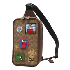 【新品】コーチ CBI43 QBTAM (タン マルチ) バッグ ショルダーバッグ COACH X PEANUTS SULLIVAN ピーナッツ スヌーピー シグネチャー パッチ ボディバッグ コラボ商品 アウトレット メンズ