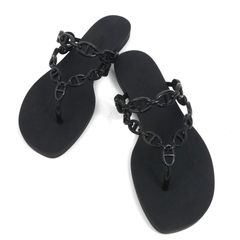 エルメス size37 SANDALE ISLAND 黒 美品 アイランド - メルカリ
