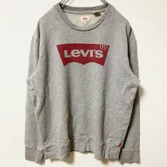 【3点以上まとめ買いで20%OFF】古着 used　Levi's リーバイス　長袖ロゴプリントスウェット　トレーナー　グレー　灰色　クルーネック　秋冬服　Mサイズ