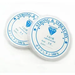 【迅速発送】シリコンゴム 2巻セット 太さ0.4mm 0.8mm ブレスレット用 ゴム紐 弾力紐 水晶の線 伸びる糸 クリア色 DIY 手芸 手作り アクセサリー (0.4mm 0.8mm)